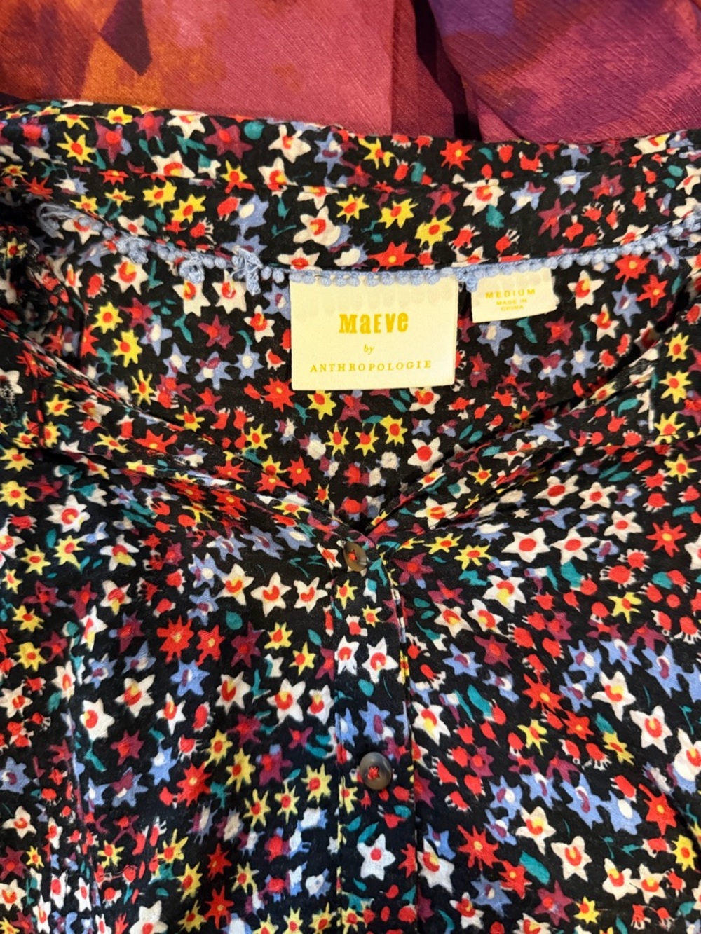 Maeve Anthropologie Mallory Ruffled Floral Button-Down Blouse - Picture 8 of 8